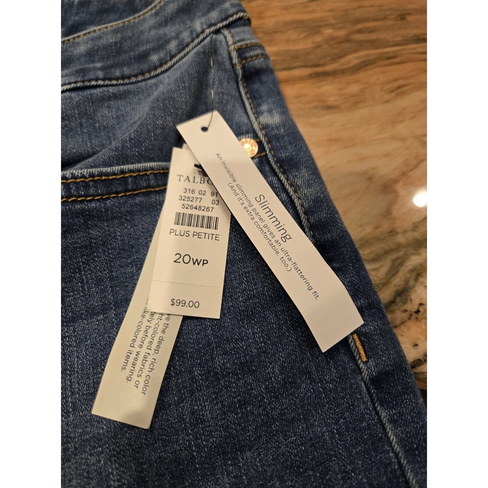 NEW Talbots Flawless Slim Ankle Length size 20w Blue Jeans Pants Denim Slimming - Picture 4 of 14